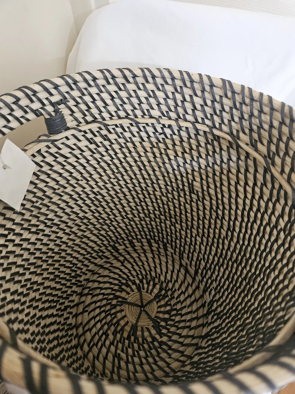 IKEA RÅGKORN Black and Natural Woven Storage Basket